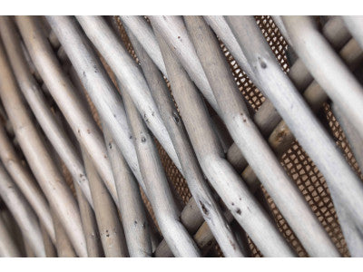 Basket, SMALL GREY RECTANGULAR LOG BASKET