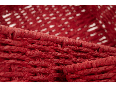 Basket, Set of 3 RED PAPER ROPE TRAY