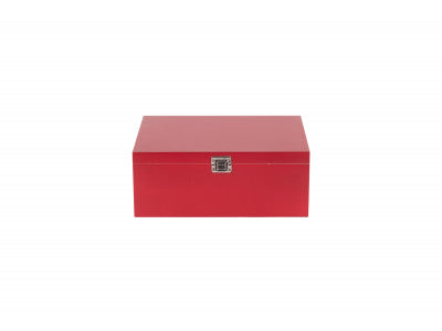 "Basket, 14" RED WOODEN BOX"