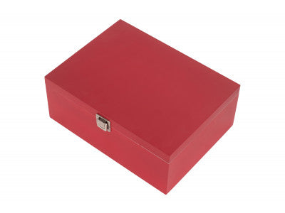 "Basket, 14" RED WOODEN BOX"