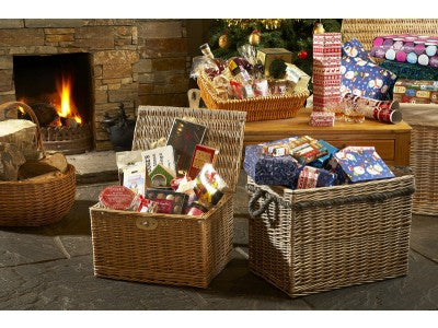 Basket, MEDIUM RECTANGULAR ROPE HANDLED LOG BASKET