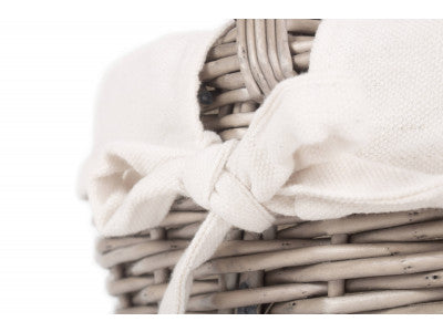 Basket, SMALL ANTIQUE WASH BATHROOM SHOPPER - LINED