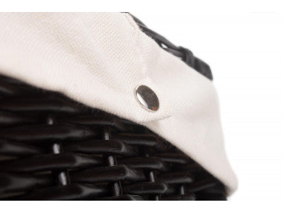 "Basket, 20" BLACK HAMPER with WHITE LINING"