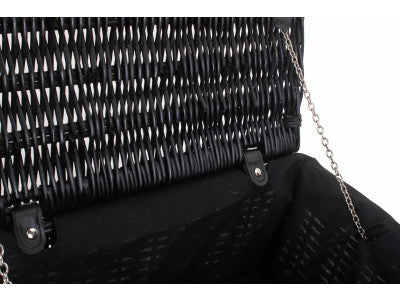 "Basket, 16" BLACK HAMPER with BLACK LINING"
