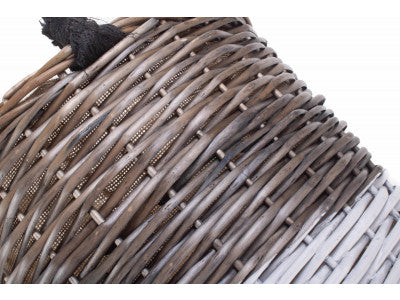 Basket, LARGE ROUND TRIPLE TONE CHUNKY STORAGE BASKET with LINING