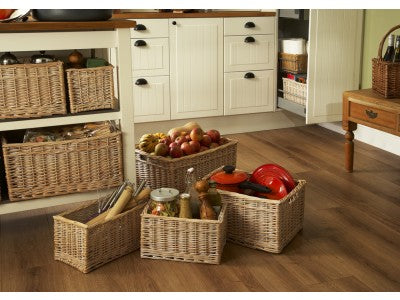 Basket, Set of 4 WHITE WASH STORAGE BASKETS