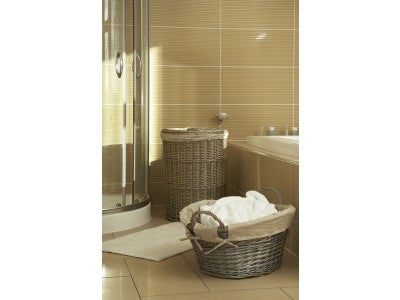 Basket, ANTIQUE FINISH WASH BASKET with WHITE LINING