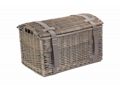 Basket, SMALL ANTIQUE WASH DOMED STORAGE HAMPER