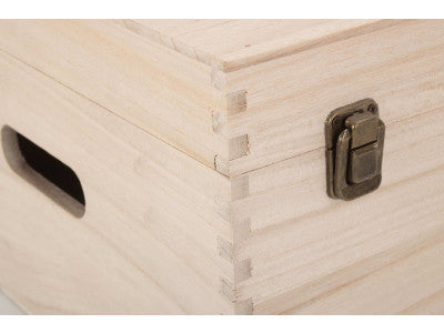 "Basket, 16" UNVARNISHED WOODEN BOX"