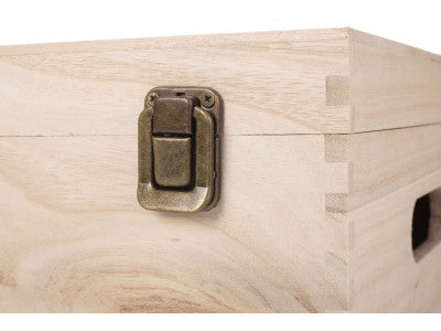 "Basket, 14" UNVARNISHED WOODEN BOX"