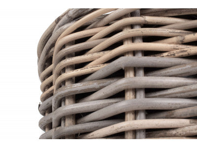 Basket, SMALL RATTAN ROUND PLANTER with PLASTIC LINING