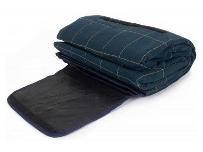 Basket, LUXURY BLUE TWEED PICNIC BLANKET