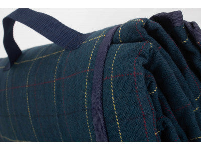 Basket, LUXURY BLUE TWEED PICNIC BLANKET