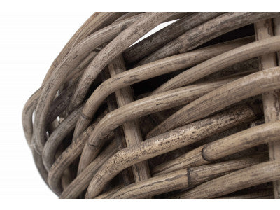 Basket, SMALL TAPERED RATTAN ROUND PLANTER with PLASTIC LINING