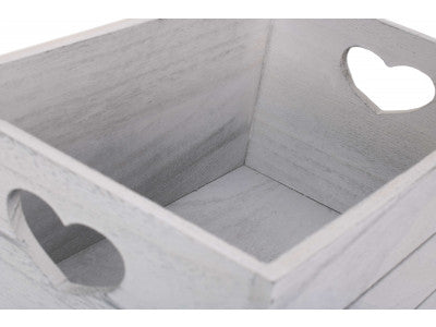 Basket, SMALL VINTAGE HEART CUT-OUT CRATE