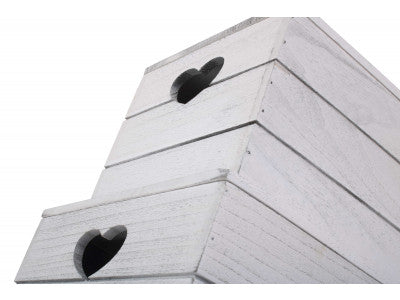 Basket, Set of 2 VINTAGE HEART CUT-OUT BOX