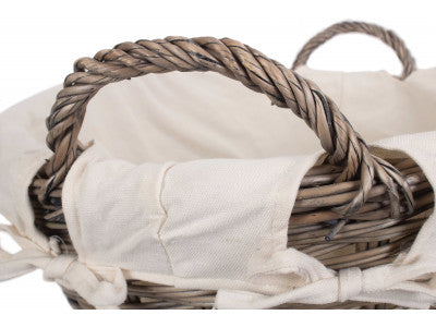 Basket, SMALL WASH BASKET with WHITE LINING