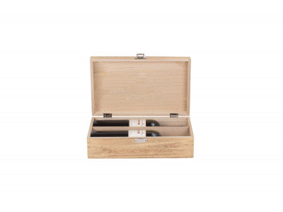 Basket, TWO BOTTLE OAK EFFECT WOODEN BOX