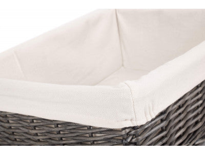 Basket, LARGE ANTIQUE WASH FINISH TRAY with LINING