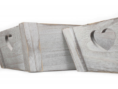 Basket, Set of 2 VINTAGE HEART CUT-OUT TRAY