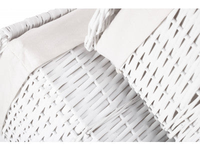 Basket, Set of 2 WHITE WICKER LAUNDRY HAMPER BASKET