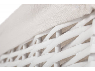 Basket, LARGE WHITE WICKER STORAGE BASKET