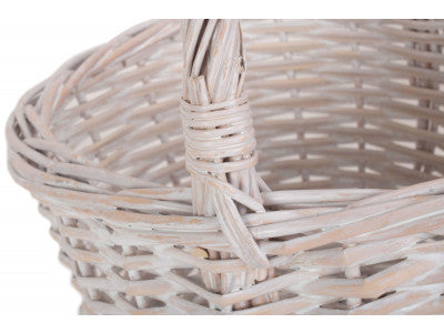 Basket, ROUND WHITE WASH SHOPPER