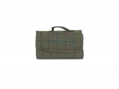 Basket, LUXURY GREEN TWEED PICNIC BLANKET