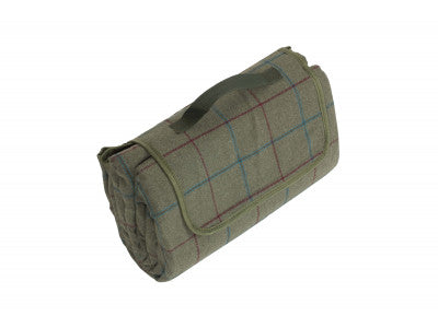 Basket, LUXURY GREEN TWEED PICNIC BLANKET