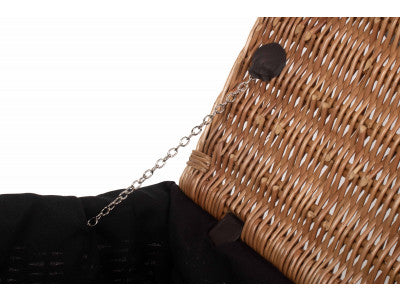 "Basket, 14" DOUBLE STEAMED HAMPER with BLACK LINING"