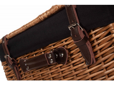 "Basket, 20" DOUBLE STEAMED HAMPER with BLACK LINING"