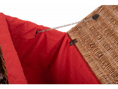 "Basket, 20" DOUBLE STEAMED HAMPER with RED LINING"