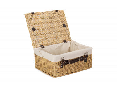 "Basket, 16" BUFF HAMPER with WHITE LINING"