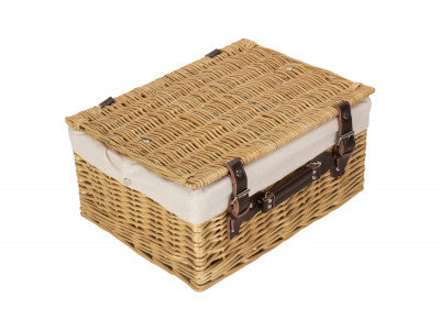 "Basket, 16" BUFF HAMPER with WHITE LINING"