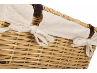 "Basket, 16" BUFF HAMPER with WHITE LINING"