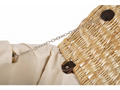 "Basket, 16" BUFF HAMPER with WHITE LINING"