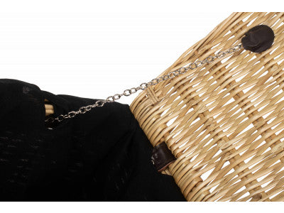 "Basket, 18" BUFF HAMPER with BLACK LINING"