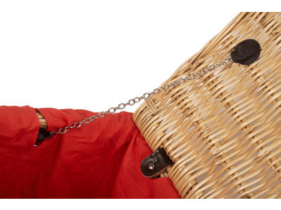 "Basket, 18" BUFF HAMPER with RED LINING"