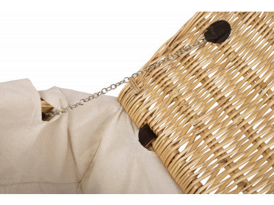 "Basket, 18" BUFF HAMPER with WHITE LINING"