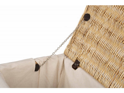 "Basket, 20" BUFF HAMPER with WHITE LINING"