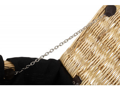 "Basket, 20" BUFF HAMPER with BLACK LINING"