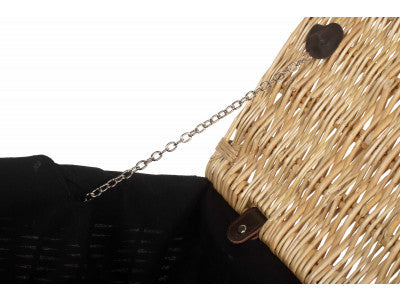 "Basket, 16" BUFF HAMPER with BLACK LINING"