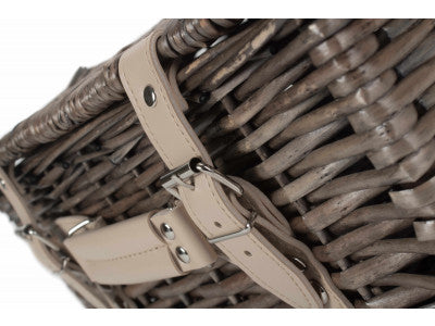 "Basket, 14" ANTIQUE WASH SPLIT WILLOW HAMPER"