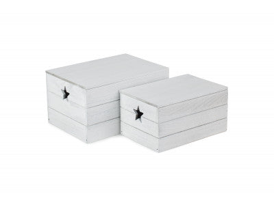 Basket, Set of 2 VINTAGE STAR CUT OUT BOX