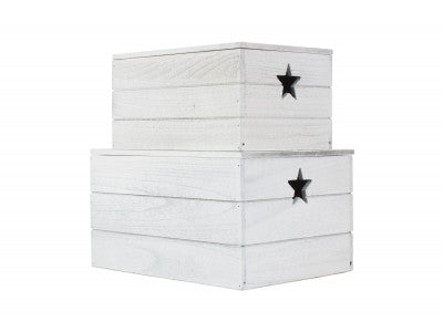 Basket, Set of 2 VINTAGE STAR CUT OUT BOX