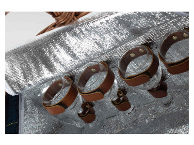 Basket, ELEGANT 4 PERSON BLUE TWEED HAMPER