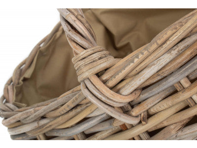 Basket, GREY RATTAN MARKET BASKET - CORDURA LINING