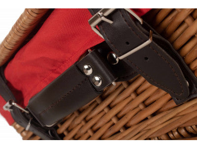 "Basket, 14" DOUBLE STEAMED HAMPER with RED LINING"