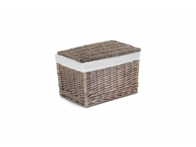 "Basket, 14" SLATE GREY STORAGE HAMPER"
