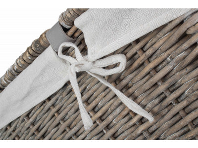 "Basket, 28" GREY WASH STORAGE HAMPER"